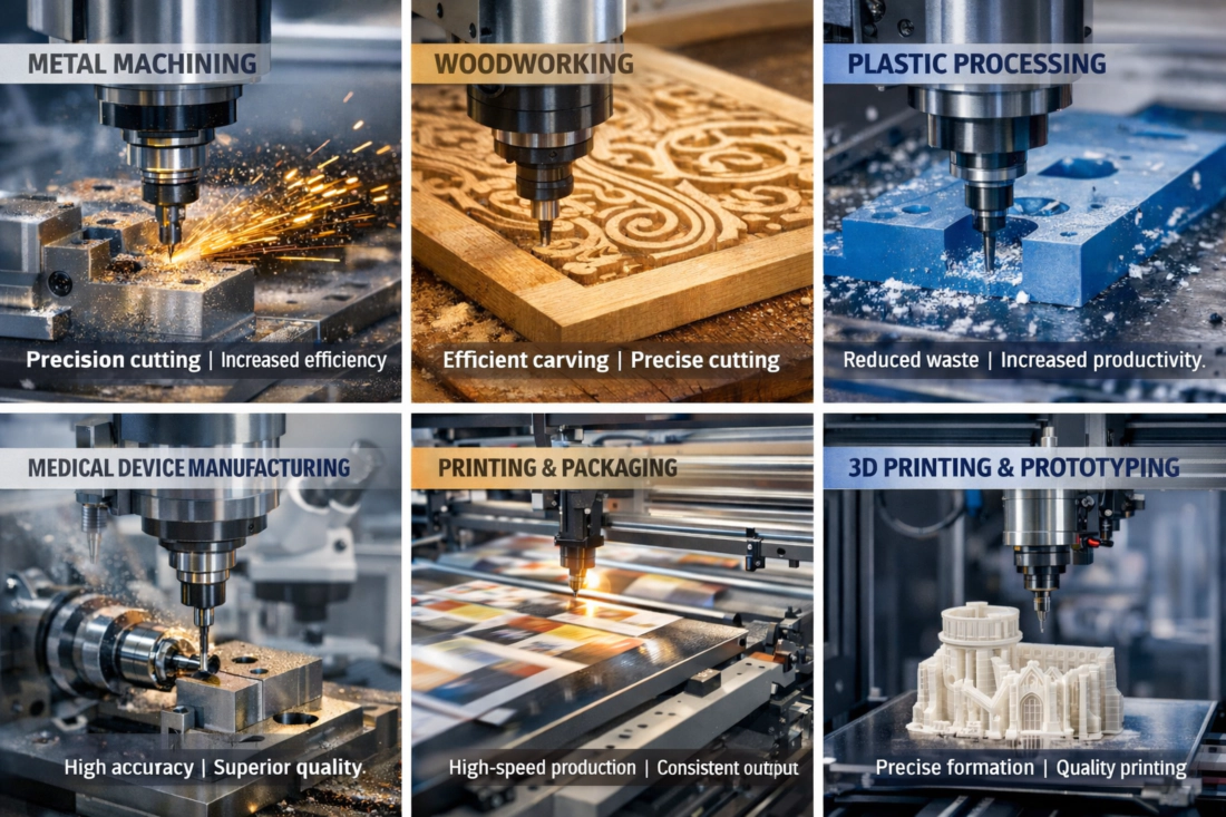 Diverse industrial applications for high-speed CNC spindle motors